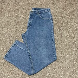 Men’s Vintage Lee Riders Straight Leg Jeans Blue Denim 36x34, Actual Size 36x33